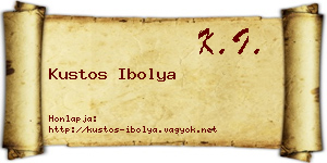 Kustos Ibolya névjegykártya